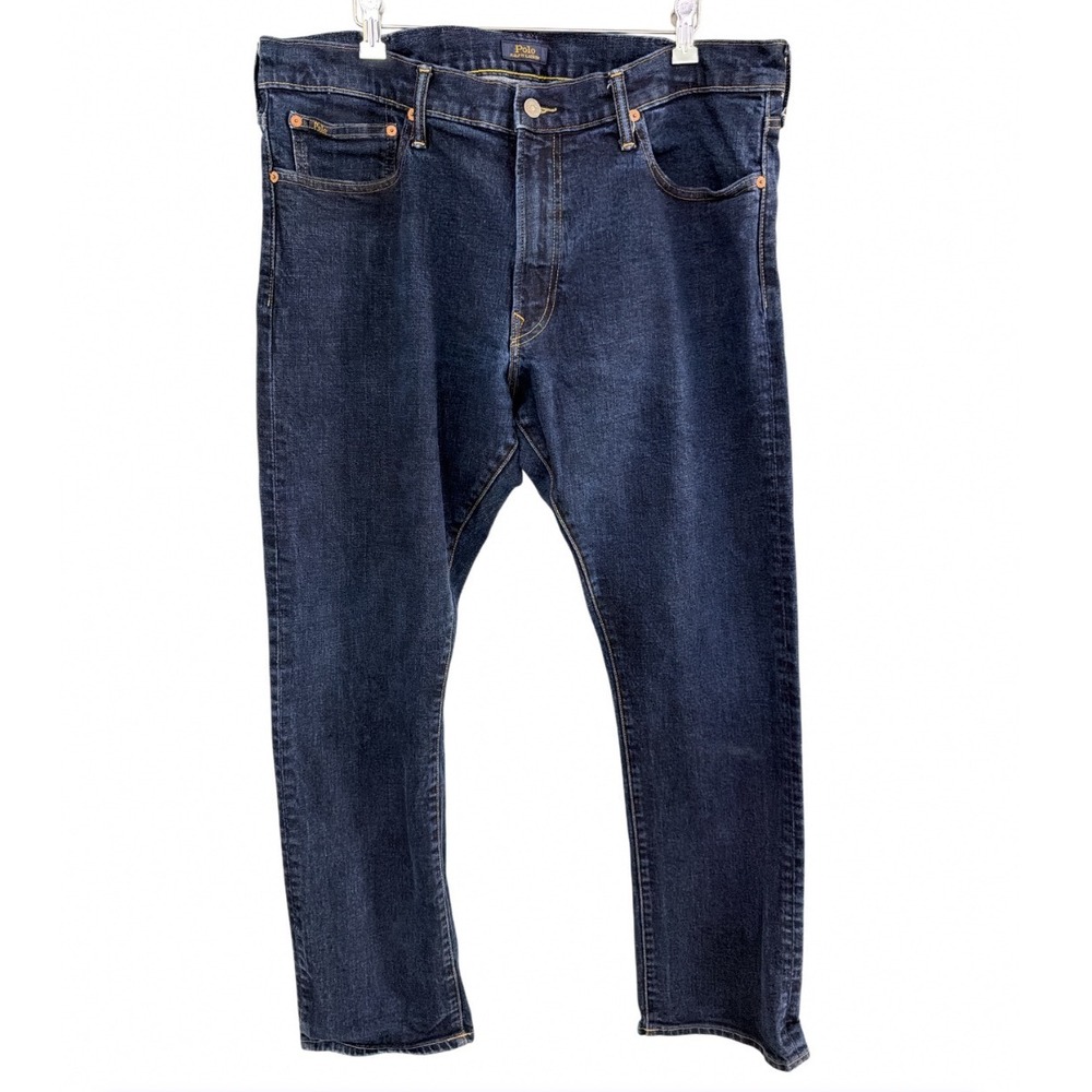 Polo Ralph Lauren Varick Slim Straight Jeans Mens 38x31 Dark Indigo Blue Stretch